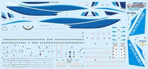 D�cals 1/144 Boeing 737-800 Ryanair EI-DCL Revell