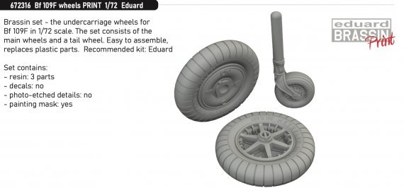 Brassin 1/72 Bf 109F wheels PRINT