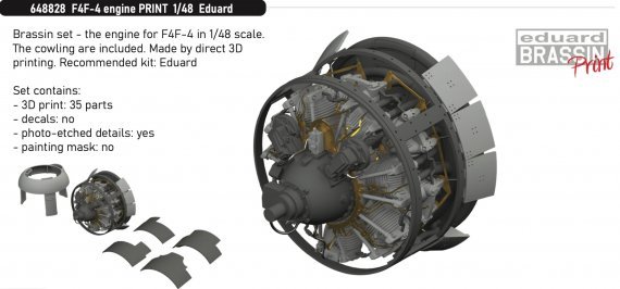 Brassin 1/48 F4F-4 engine PRINT