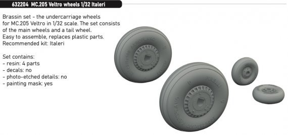 Brassin 1/32 MC.205 Veltro wheels for Italeri