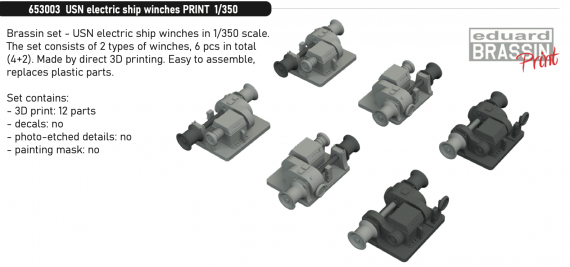 Brassin 1/350 USN electric ship winches PRINT