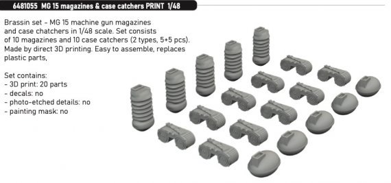 Brassin 1/48 MG 15 magazines & case catchers