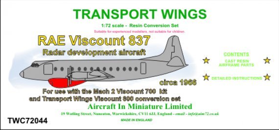 1/72 Rae Viscount 837 Radar development aircraft