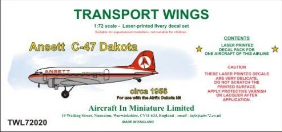 1/72 Ansett C-47A Dakota