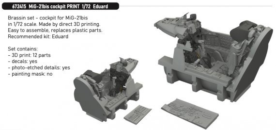 Brassin 1/72 MiG-21bis cockpit for Eduard