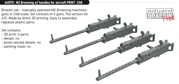 Brassin 1/48 M2 Browning with handles for aircraft