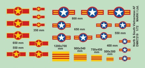 1/72 North and South Vietnam Af Insignia, 2 sets