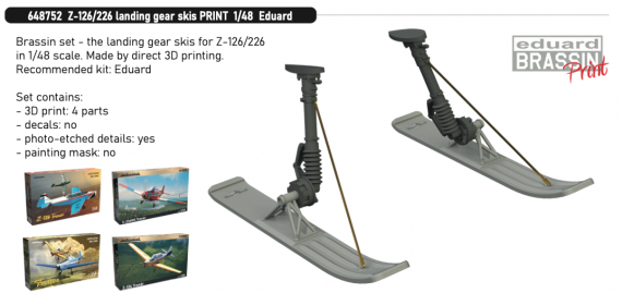 Brassin 1/48 Z-126/226 landing gear skis