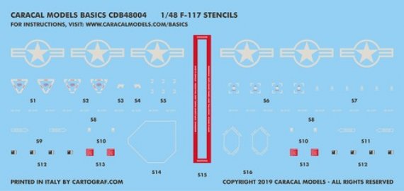 Caracal Models D�cals Stencils F-117A Nighthawk 1/48
