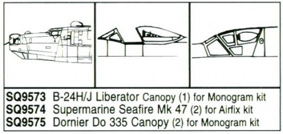 Squadron Canopies 1/48 Supermarine Seafire Mk.47 x2