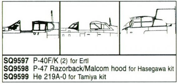 1/48 P-47 Razorback & Malcolm Hood Vacuform Canopy. For Hasegawa