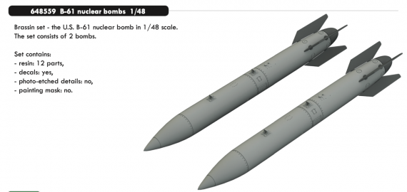 Brassin 1/48 B-61 nuclear bombs
