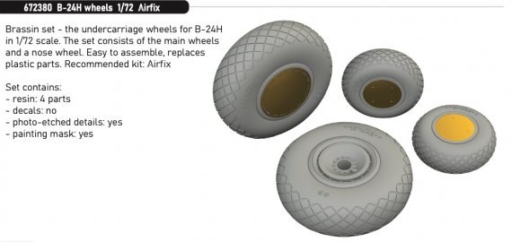 Brassin 1/72 B-24H wheels for Airfix