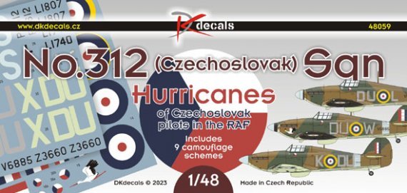 1/48 No.312 Sqn RAF Hurricanes CZ pilots decal