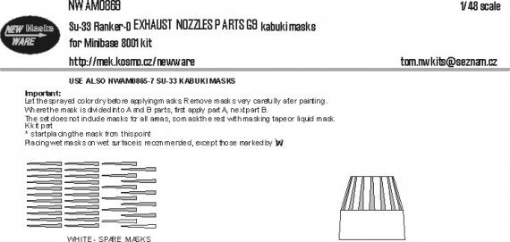 1/48 Sukhoi Su-33 Flanker-D Exhaust Nozzles kabuki masks