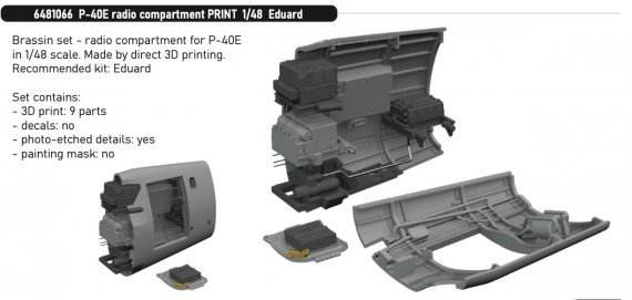 Brassin 1/48 P-40E radio compartment for Eduard