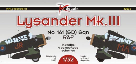 1/32 Lysander Mk.III No.161 Sqn RAF decal