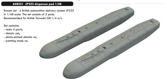 Brassin 1/48 JP233 dispenser pod