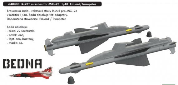 BRASSIN 1/48 R-23T missiles for MiG-23