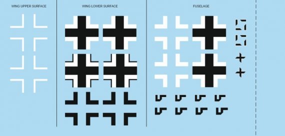 1/48 Decals Bf 109G-6 national insignia
