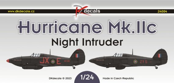 1/24 Hawker Hurricane MK.IIc Night Intruder decal