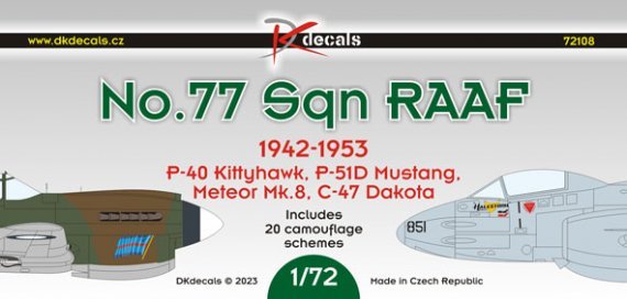1/72 No.77 Sqn RAAF 1942-1953 decal
