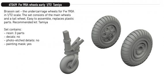 Brassin 1/72 Fw 190A wheels early for Tamiya