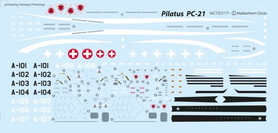 1/72 Pilatus PC-21 Swiss Air Force decals and masks