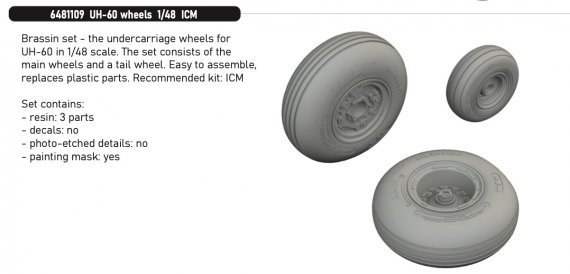 Brassin 1/48 UH-60 wheels for ICM