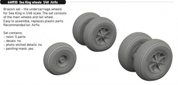 Brassin 1/48 Sea King wheels for Airfix