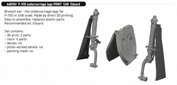 Brassin 1/48 P-51D undercarriage legs for Eduard