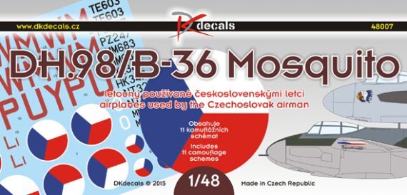 1/48 de Havilland Mosquito in CzAF (11 camo schemes)