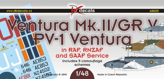 1/48 Ventura Mk.II/GR.V/PV-1 RAF, RNZAF & SAAF serv.