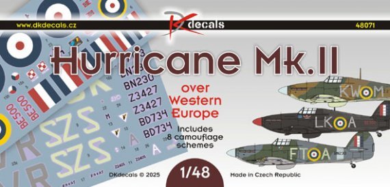 1/48 Hurricane Mk.II over Western Europe 8x camouflages decal