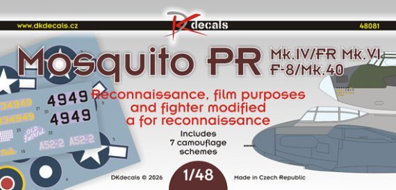 DK Decals 1/48 Mosquito PR Mk.IV/FR Mk.VI/PR Mk.40