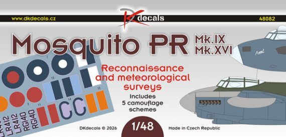 DK Decals Mosquito PR Mk.IX/XVI 1/48 5 camouflages