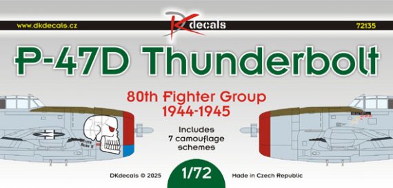 DK Decals DKD72135 P-47D Thunderbolt 80th FG 1/72