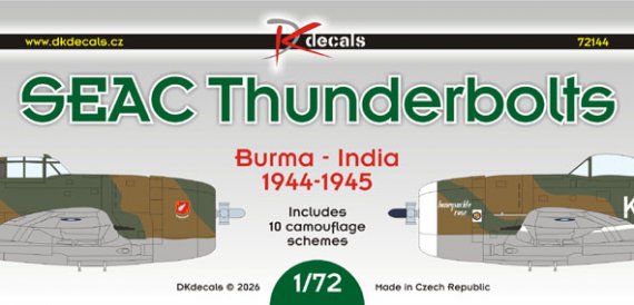 DK Decals 1/72 SEAC Thunderbolts Burma-Indien 10 Tarnungen