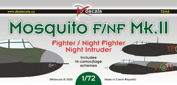 DK Decals DKD72145 De Havilland Mosquito F/NF.II 1/72