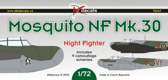 DK Decals De Havilland Mosquito NF.30 Decals 1/72