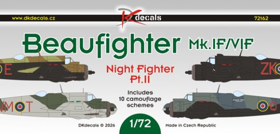 DK Decals Beaufighter Mk.IF/VIF Night Fighter Pt.II 1/72