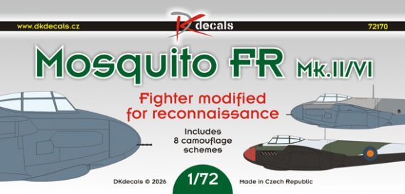 DK Decals 1/72 Mosquito FR Mk.II/VI 8 camouflages