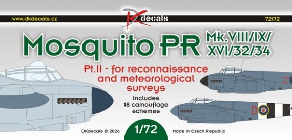DK Decals Moustique PR Mk.VIII/IX/XVI/32/34 1/72