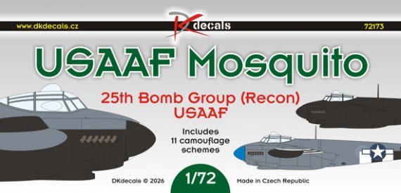 DK Decals 1/72 USAAF Mosquito 11 Camouflages