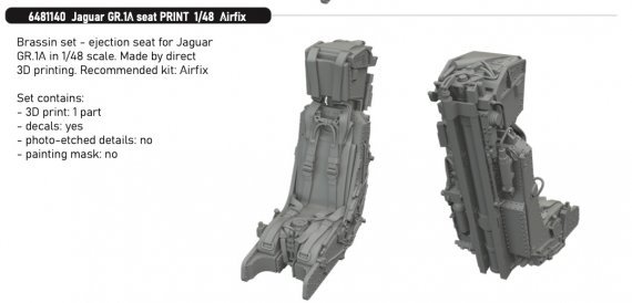 Brassin 1/48 Jaguar GR.1A seat for Airfix