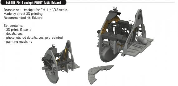 Brassin 1/48 FM-1 cockpit PRINT EDU