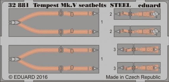 1/32 Hawker Tempest Mk.V seatbelts STEEL