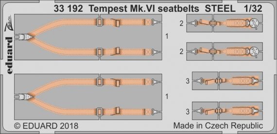1/32 Tempest Mk.VI seatbelts STEEL