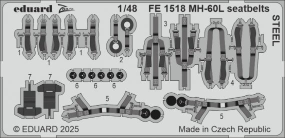 1/48 MH-60L seatbelts STEEL for ICM