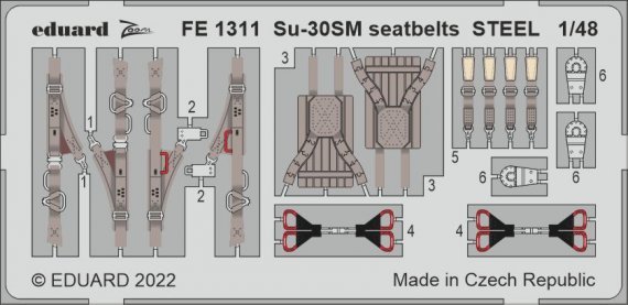 1/48 Su-30SM seatbelts STEEL